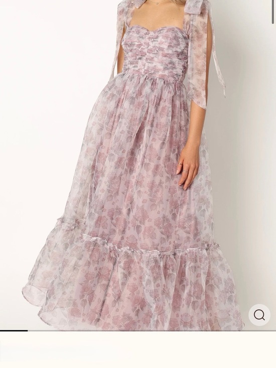 Petal & Pup Dresses & Skirts - Petal and Pup Sheer Floral purple pink  Maxi Dress with Sweetheart Neckline